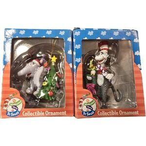 Wubbulous World of Dr Seuss Cat in the Hat and Horton Ornament Enesco 1997 EUC